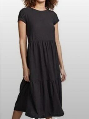Nation LTD Black Short Sleeve Tiered Maxi